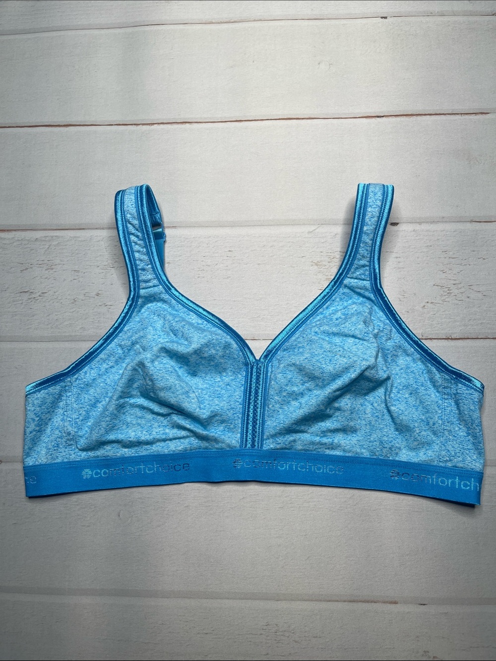 Comfort Choice Bra 46 B Blue Wireless Wirefree Soft Comfortable Plus Size 46B